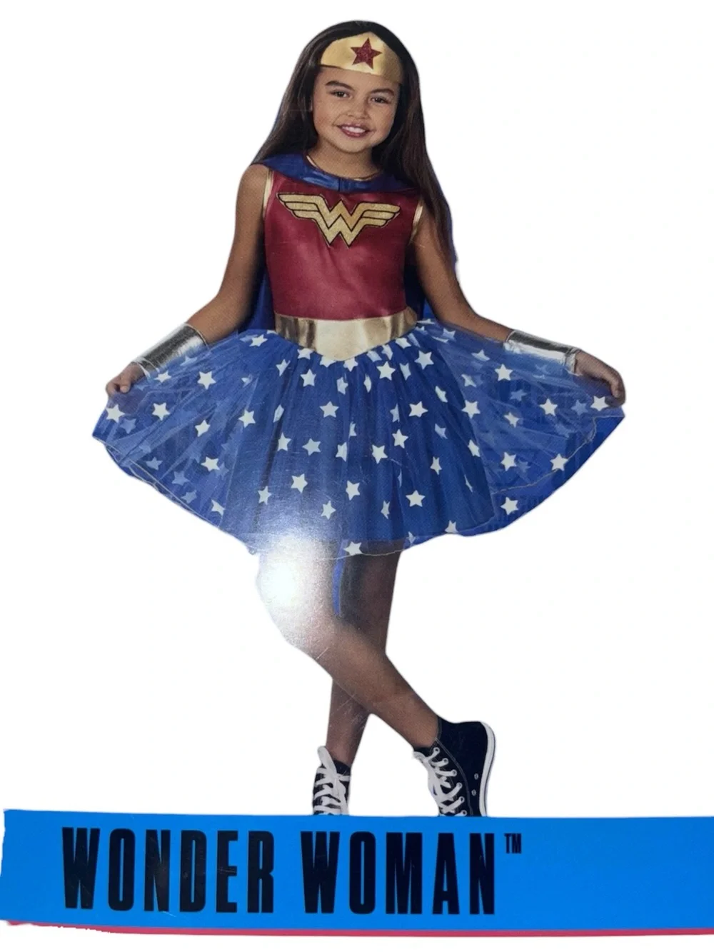 Rubie's Wonder Woman Costume in Red, Blue & Gold Girls’ XS (4/5)